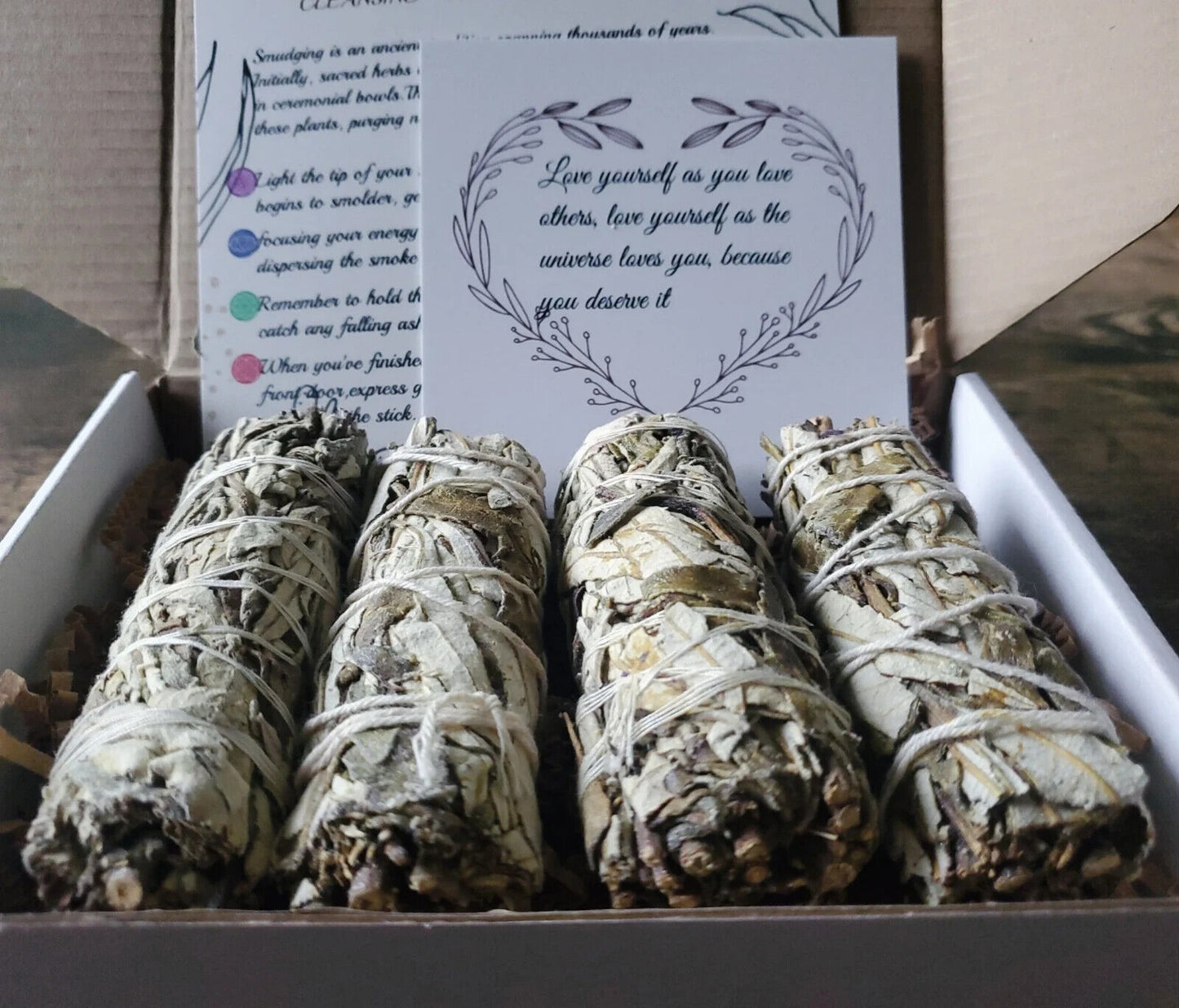 4'' Long Yerba Santa Sage Bundles In Gift Package Smudge Kit